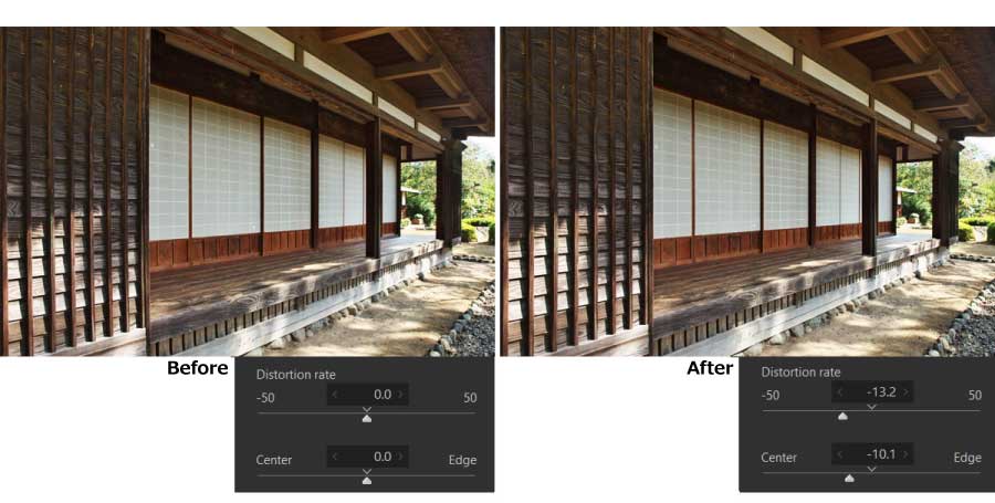 Automatic distortion correction using JPEG 1-1