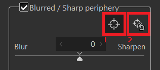 Tool for the center of the blurred / sharp periphery