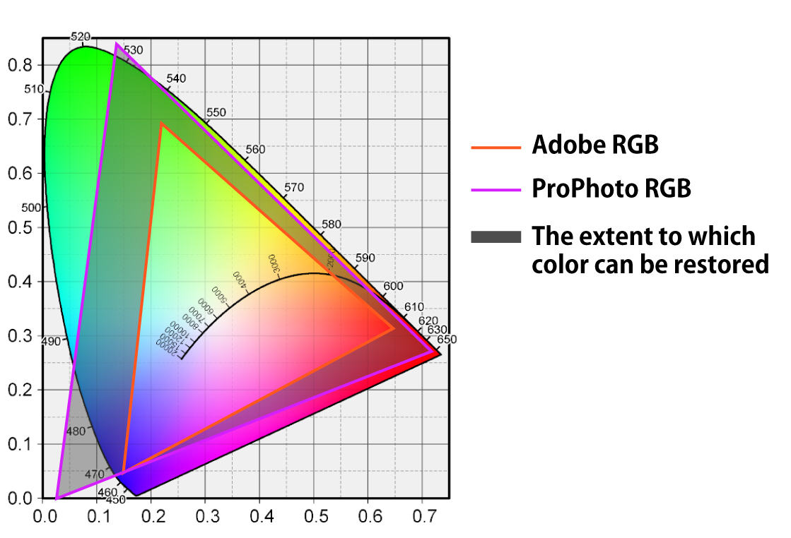 Wide Gamut Color Space as Internal Data for Work