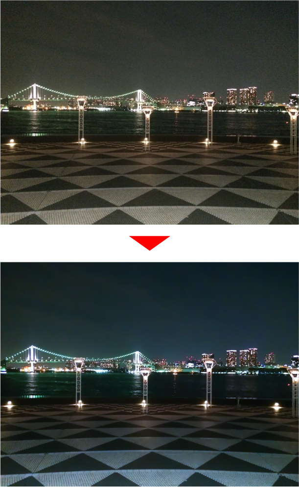 スマホ夜景　調整後