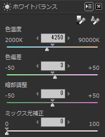 ホワイトバランスを調整