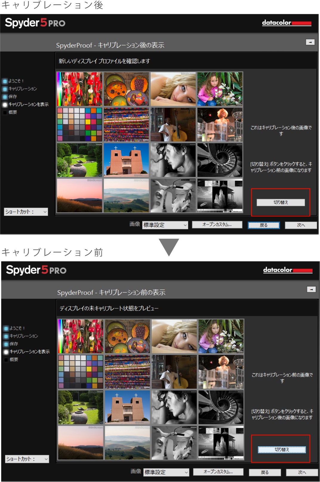 Spyder5キャリブレーション結果