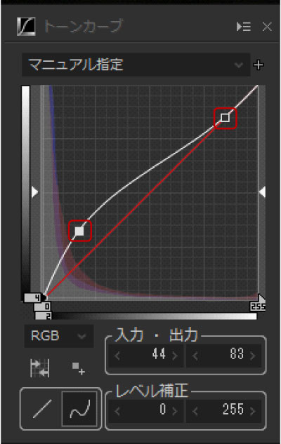 花火の写真をトーンカーブ調